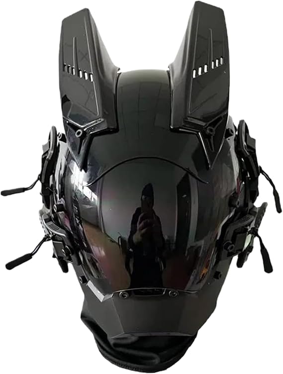 Cosplay Mask Futuristic Mask Punk Halloween Cyber LED Light Helmet Anti Fog Gothic Punk Futuristic Sci-Fi Techwear for Music Festival Cosplay Halloween Party
