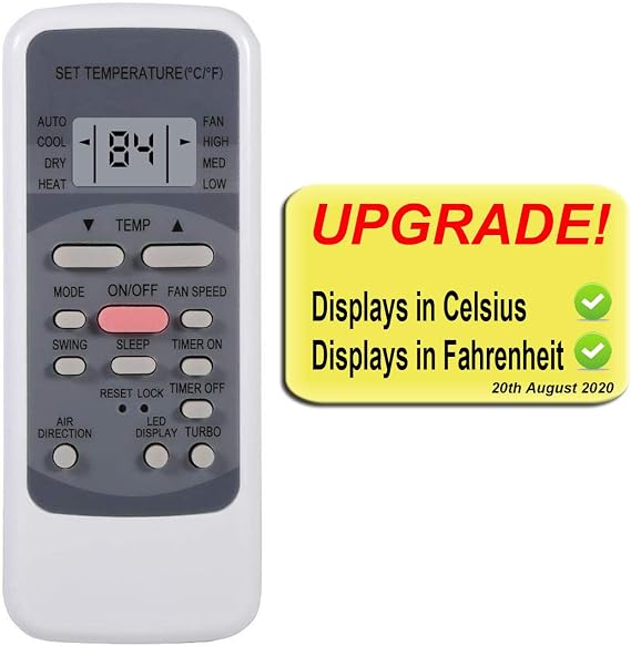 Replacement for Frigidaire Air Conditioner Remote Control Model Number: R51M/CE