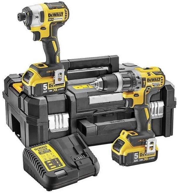 DEWALT DCK266P2T-GB XR Kombi Bohrmaschine und Schlagschrauber Brushless Kit in TSTAK Box 1W 18V Gelb/Schwarz