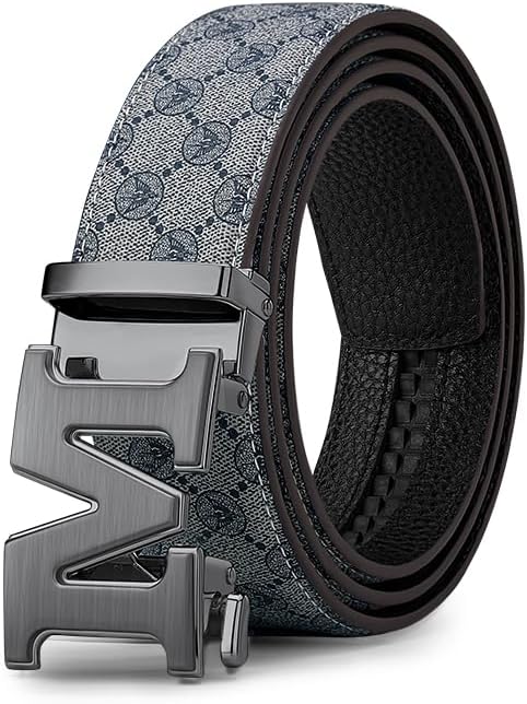 Designer Belts for Men with Letter M Buckle for Suit Casual Jeans