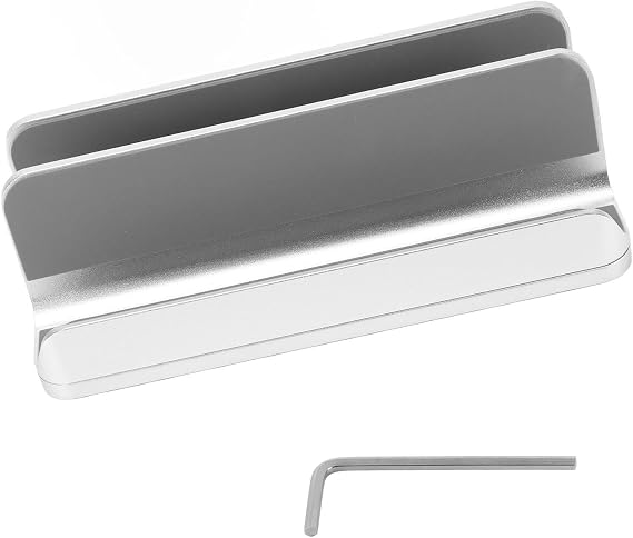 Vertical Laptop Stand, Aluminum Alloy Desktop Stand Holder, One Piece Molding with Silicone Pads, Adjustable Base for Laptop Computer Tablet Book Storage at Home Office