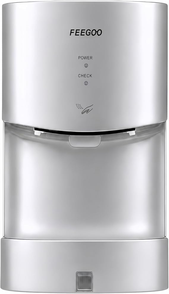 Silver Automatic Hand Dryer, 110V 1300W Wall Mount