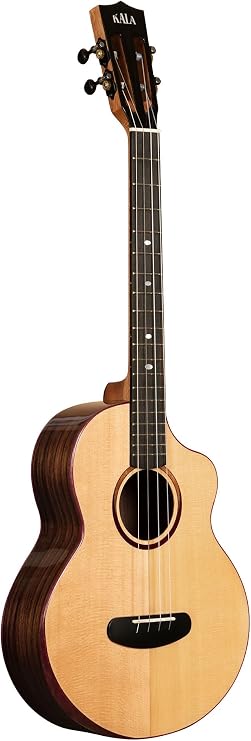 Kala - Cutaway Contour Collection Solid Gloss Spruce Rosewood Baritone Ukulele (+Bag)