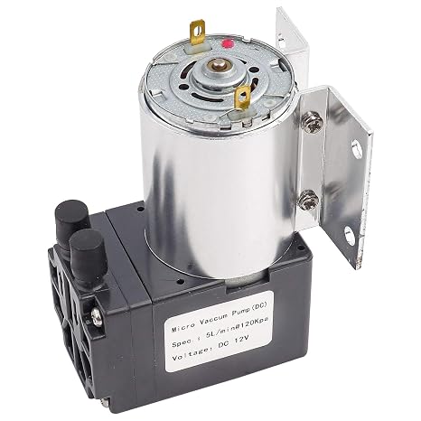 Mini Vacuum Pump 12 V Vacuum Pump Car with Stand Low Noise Vacuum Pump Suction Pump for Gas Analysis & Laboratory 120 Kpa 6 W 5 L/min DC12 V