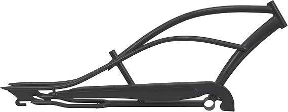 MICARGI Mustang Stretch Cruiser Bike Frame,26-in Steel Frame with Bike Chain Suitable for Lowrider Bike, Chopper Bike, and Electric Bike Conversion (Matte Black)