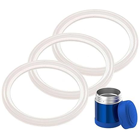 Impresa Silicone Gasket Replacement Kit - Thermos Rubber Seal Replacement - Leak-Proof Vacuum Seal Jar - Compatible with Thermos 10 oz Food Jar - White, Pack of 3
