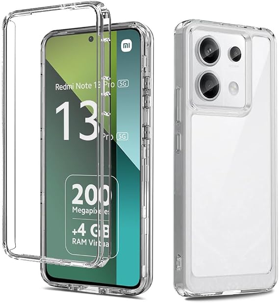 GAPlus Xiaomi Redmi 13 Pro 5G Front and Back Case [Built in Screen Protector] Transparent Clear Fully Protection PC Hard Soft Slim Thin Cover Bumper Shockproof For Xiaomi Redmi 13 Pro/Poco X6 5G