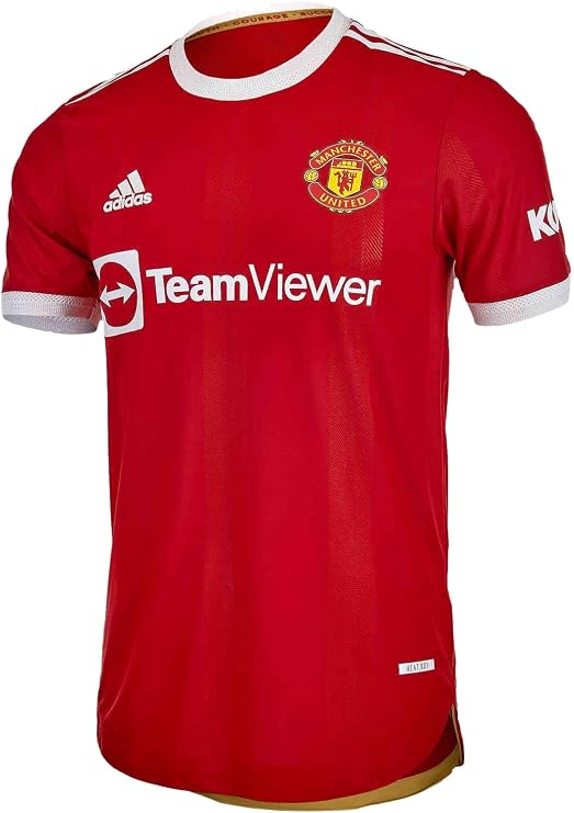 adidas Men's Manchester United Home Authentic Soccer Jersey 2021/22 (X-Large) Red