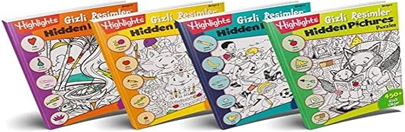 Highlights Hidden Pictures Puzzles (Gizli Resimler) 4'lü Set