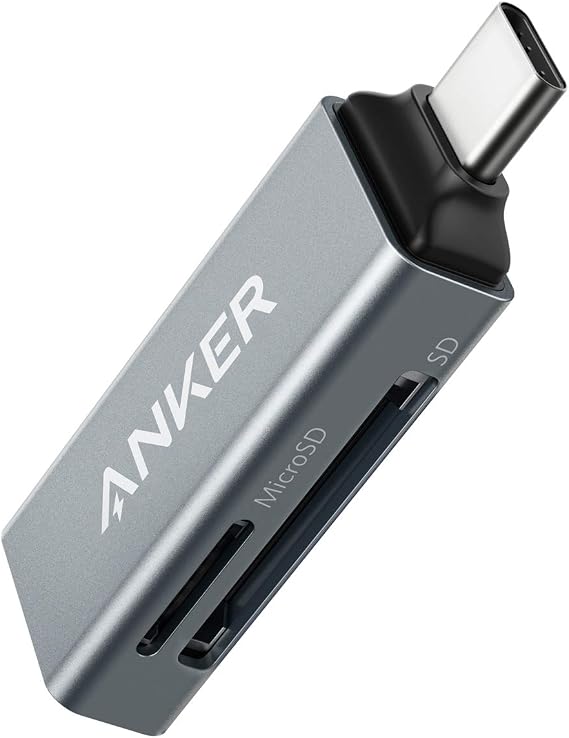 Anker SD Card Reader, 2-in-1 USB C Memory Card Reader for Digital Camera SD Card Viewer with Dual Slot for SDXC, SDHC, SD, MMC, RS-MMC, Micro SDXC,MicroSD, Micro SDHC Card, and UHS-I Cards
