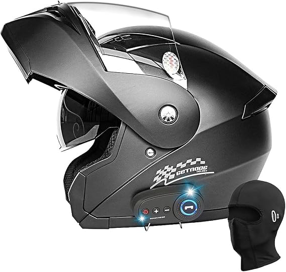 Bluetooth Modular Helmet Motorcycle Modular DOT/ECE Approved Full Face Integrated Flip up Dual Visor ​Anti Fog Sun Shield Built-In Dual-Speaker Bluetooth Headset for Men Women