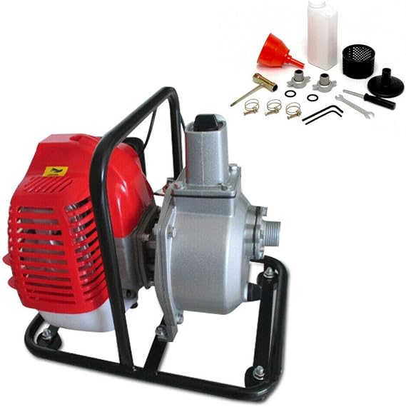 Futchoy Gas Gasoline Water Pump,1" Inch 2 Stroke 2HP Petrol Water Transfer High Pressure Pump for Irrigation Pool, Landscaping or Gardening Irrigation