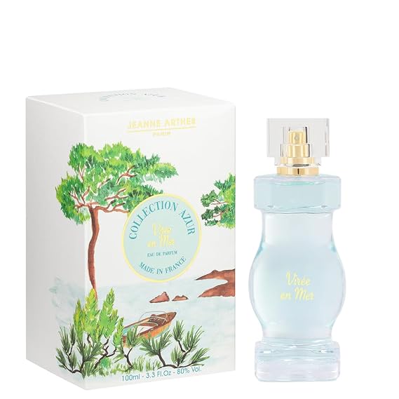 Jeanne Arthes, FRENCH WAY OF LIFE, Collection Azur, Viree en mer Eau de Parfum, Spray perfume for women, Fresh & Floral, Notes of Lemon Zest, Lily of the Valley, Peach, Made in France, 3.38 Fl.oz