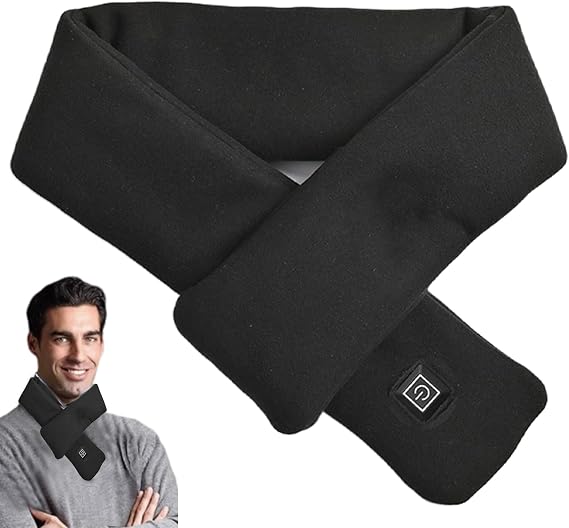 Neck Heat Pad - 3-Level Electric Heating, Cordless USB Power, Ultra-Soft Machine Washable Fabric | Soothing Winter Scarf for Muscle Relief, Outdoor Sports, and Daily Comfort