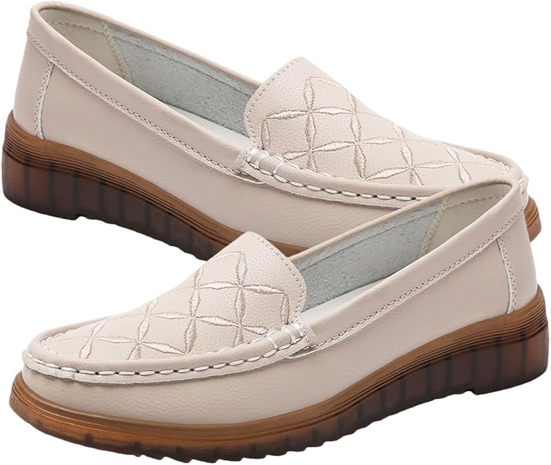 HESBITEUL Loafers for Women Work Comfortable: Slip On Loafers Breathable for Office