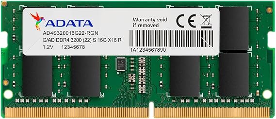 ADATA Premier 16GB (1x16GB) DDR4 3200MHz CL22 PC4-25600 260-Pin SODIMM Memory RAM Single Pack(AD4S320016G22-SGN)