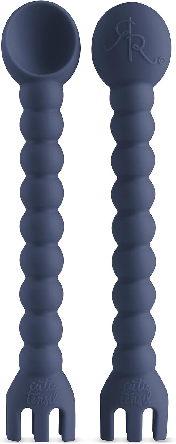 Ryan & Rose Cutie Tensils Baby Spoon and Fork [2 Pack] (Captain)