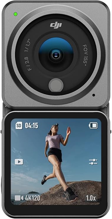 DJI Action 2 Dual-Screen Combo (32GB) WITHOUT Magnetic Protective Case, 4K Action Camera with Dual OLED Touchscreens, 155 FOV, Magnetic Attachments, Stabilization, Underwater Camera Ideal | OLED Touchscreens, 4K Camera, 155 FOV