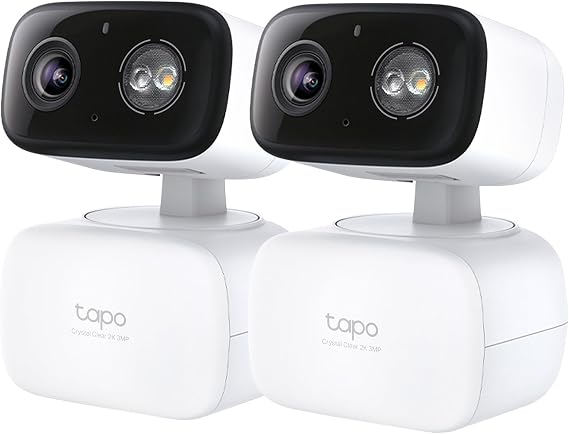 Tapo 2K 3MP Pan/Tilt Kapalı/Dış Mekan Güvenlik Kamerası - Ücretsiz Kişi/Bebek Ağlaması Algılama ve Hareket Parçası, 360° Pan, Renkli Gece Görüşü, SD/Bulut Depolama, Alexa ve Google Home ile çalışır