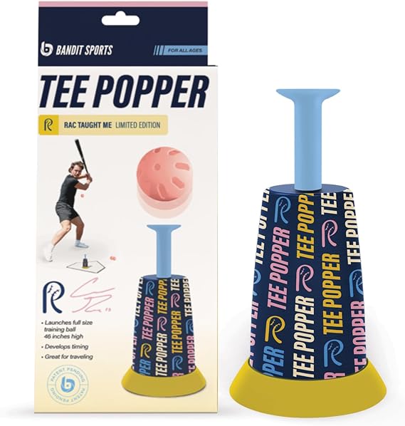 Bandit Sports Coach RAC Tee Popper, Durable Nylon Strength for Long-Lasting Hitting, Batting Tee, Baseball Training for Practicing Hitting Without a Pitcher (Ball not Included)