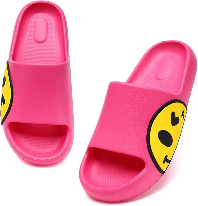 Guyarns Sandals for Girls and Boys,Mens Slippers Sandals for Women,EVA Anti-Slip Indoor & Outdoor Kids Slippers Smile Face Open Toe Spa Bath Pool Gym House Casual Shower Shoes