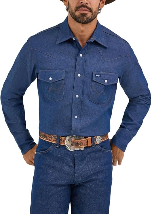 Wrangler Men's Authentic Cowboy Cut Western Work Long Sleeve Shirt