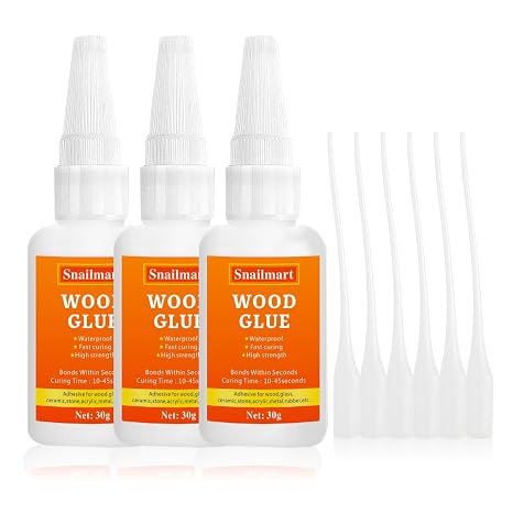 Wood Glue,90g Clear Carpenter Glue,Super Glue for Wood, Fast Drying Wood Glue for Craft, Metal,Furniture, Wood, and DIY(Pack of 3)