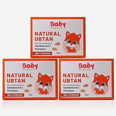 Baby Organo Natural Ubtan For Skin Tan Removal Bath Powder For Kids And Women Soft & Glowing Skin With Green Gram Sandalwood And Turmeric 100% Ayurvedic - 100Gm Pack Of 3