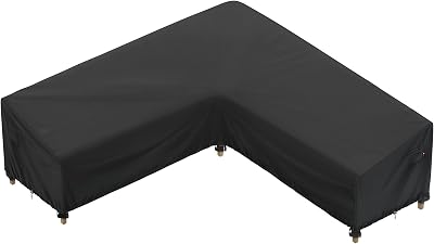 iBirdie Outdoor Sectional Cover fit 80 x 80 inch, 79 x 79, 78 x 78, 77 x 76 L-Shaped Patio Sofa Waterproof Weatherproof 600D Heavy Duty Garden Furniture Cover for Outside L Shape Couch