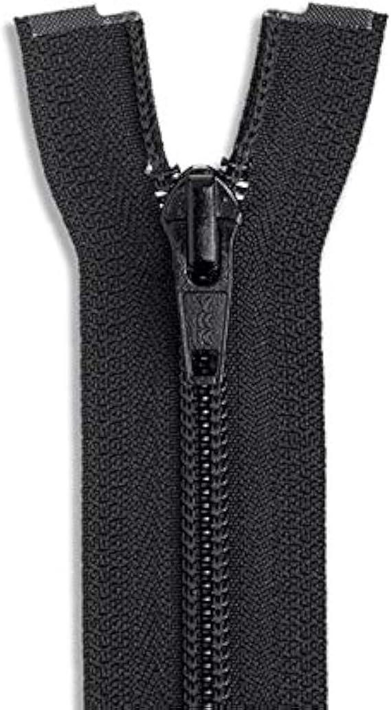36" Nylon Coil Black Zipper - 36 Inch Separating Zipper for Crafts