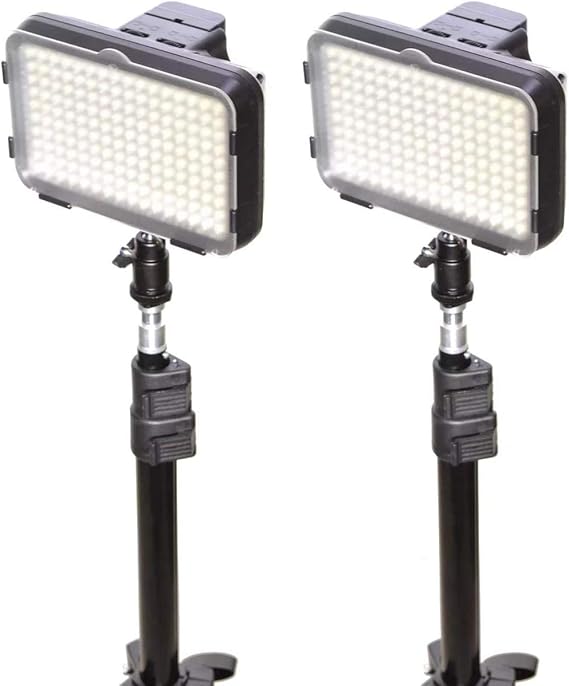 XT160 Bi-Color LED On-Camera 2-Light Kit with LS180 Stands, BP18W Batteries and AC12V2 Adapters