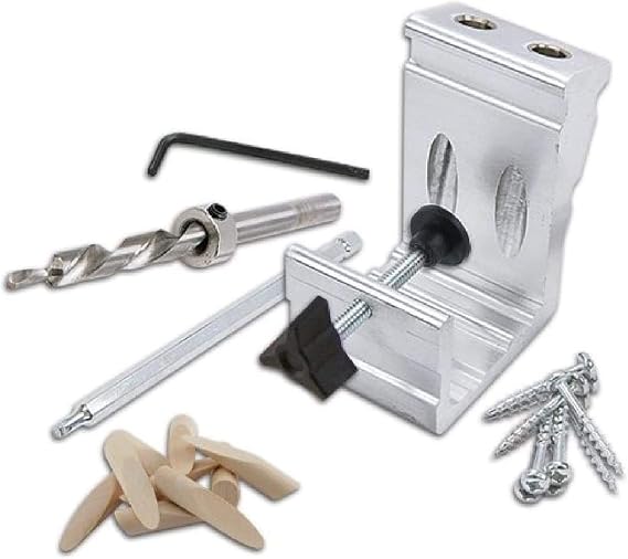 General Tools Woodworking Pocket Hole Jig Kit - All-In-One Aluminum Pocket System with Carrying Case