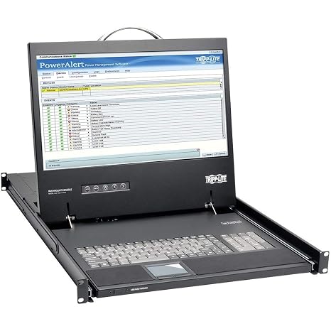 TRIPP LITE B021-000-19-HD2 Rack Console 1URM DVI, VGA for KVM Switch, 19" LCD 1080p Rack-Mount TAA