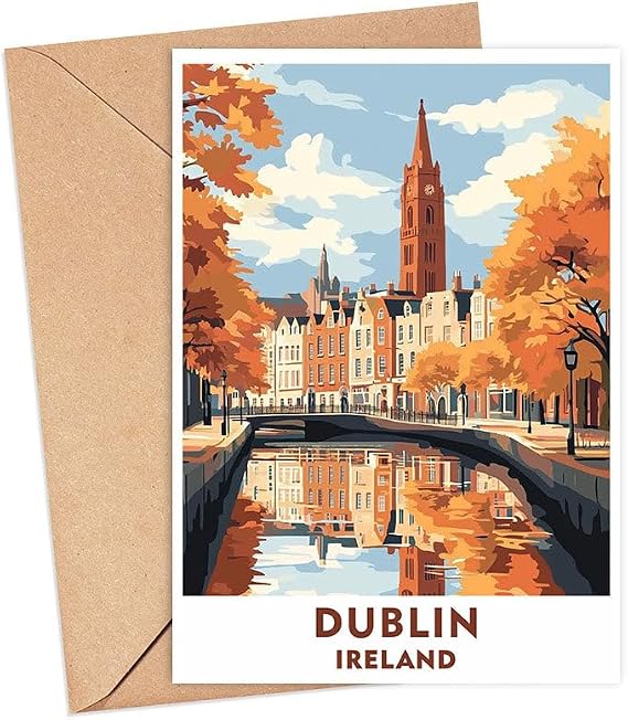 Dublin City Greeting Card - Ireland Travel Card - Dublin Travel Art - Dublin City Card Gift - City Greeting Card - Dublin Ireland Keepsake Card - Dublin Ireland Travel Card - Dublin Ireland Trip Gift