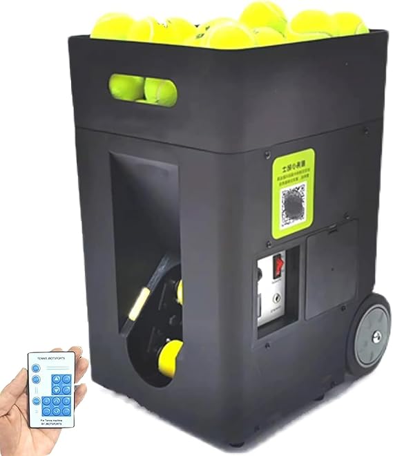 Tennis Ball Machine, Automatic Ball Launcher Tennis Practice Equipment, Adjustable Launching Angle/Speed/Rotation Frequency, 50 Large Capacity, for All Tennis Lovers
