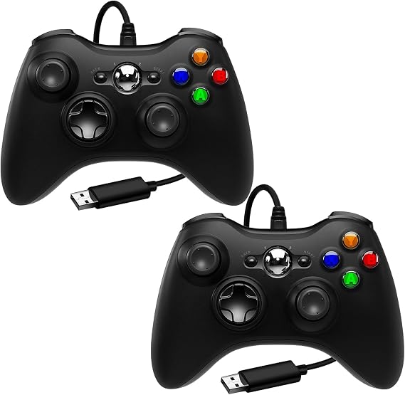 SWCTIM 2 Pack Replacement for Xbox 360 Controller Wired,Black