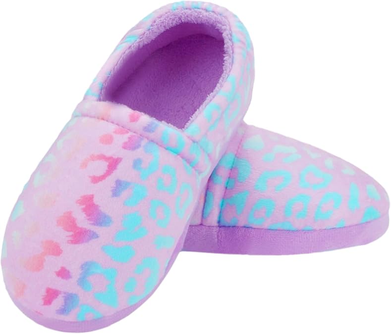 Girls Slippers Mermaid Princess No-Slip Comfy House Slippers Memory Foam House Shoes for Girls Bedroom Indoor Outdoor