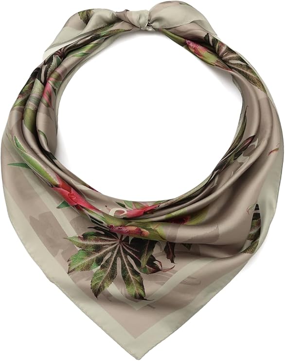 AllSaints Women's Adena Dusty Pink Square Scarf, 100% Silk Accessory with Lightweight Fabric