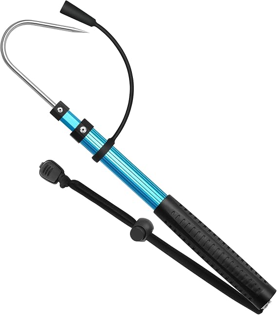 SANLIKE Telescopic Fishing Gaff, Aluminum Pole, Stainless Steel M8 Hook