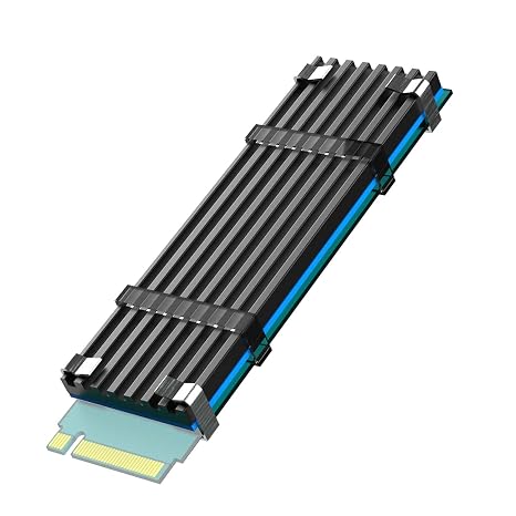 GLOTRENDS M.2 Heatsink Kits with Thermal Pad for 2280 M.2 SSD, Fit for Desktop PC/PS5/PS5 Slim Installation, 22x70x3mm Aluminum Body