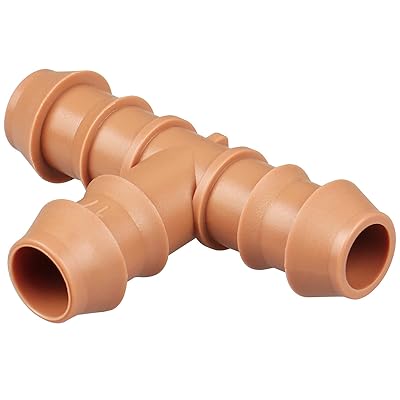 Drip Irrigation Barbed Tee:30 Pack Drip Irrigation Tee Parts Fits for 12 Inch Drip Irrigation Tubing 17mm 0.600 ID for Patio Lawn Garden