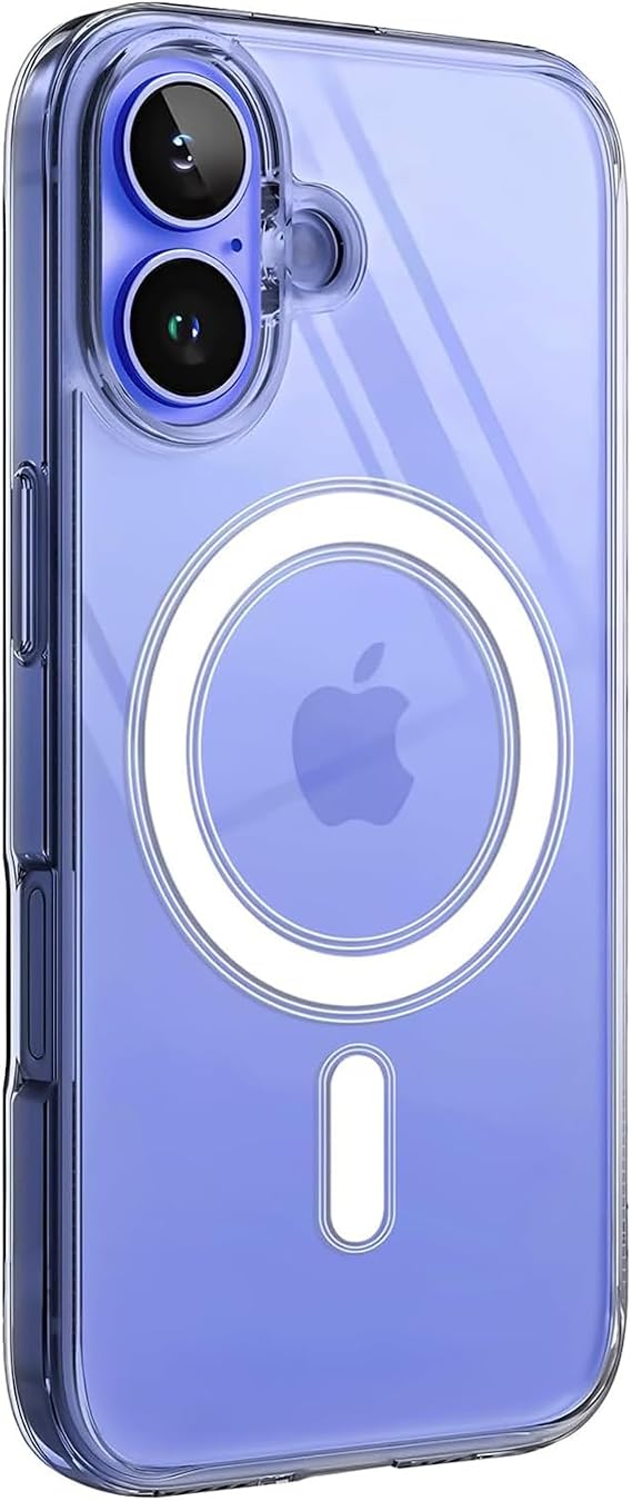 Transparent Case Compatible with Magsafe for Minesk iphone 16 Crystal Clear Material Polycarbonate Back Part and Silicone Edges Wireless Charging Assisted Case Cover (16)