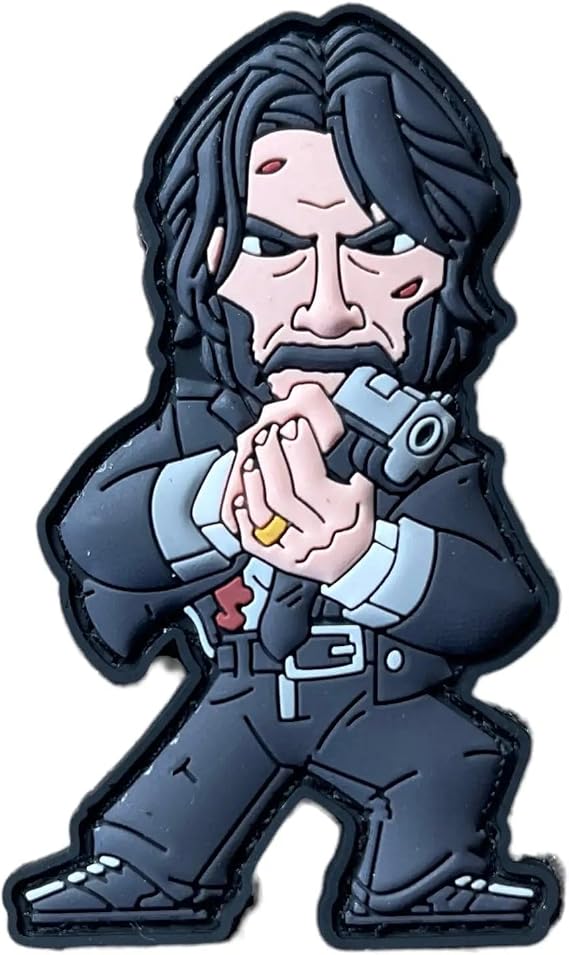 John Hitman PVC Patch: Our 3D PVC Rubber Morale Patch Created PVC. Measuring 2.99x2.63 inches, Perfect Size for Backpacks, Jackets, and Gear