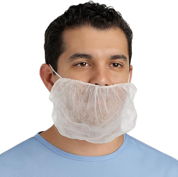 Disposable Polypropylene Beard Covers, Bulk Pack of 1,000