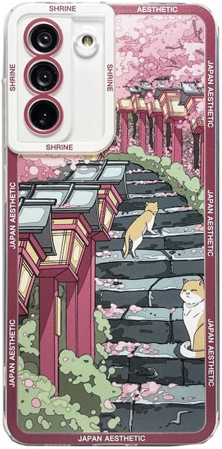 for Samsung Galaxy S23+/S23 Plus Cute Clear Case, Japanese Cartoon Anime Aesthetic Scenery Design Stylish Soft Shockproof Angel Eyes Protective Transparent Case Cover Shell (Cat, for Galaxy S23 Plus)