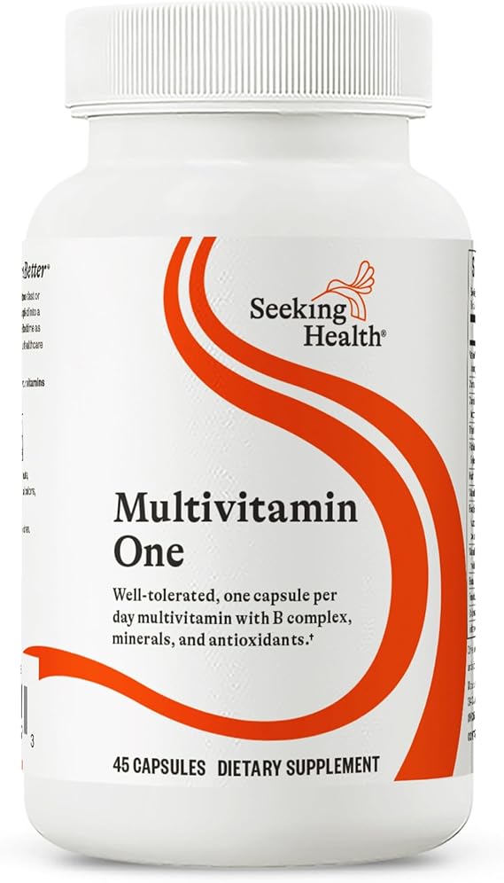 Seeking Health Multivitamin One - Supplement with Zinc, Vitamin B12, Vitamin A - Magnesium-Free Formula - Multivitamin Supports Methylation & Healthy Aging - 45 Capsules