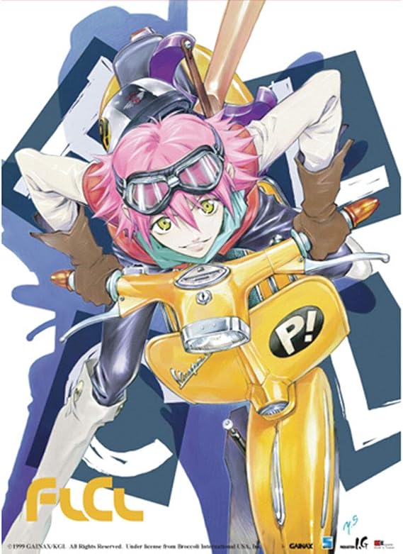 Great Eastern Entertainment FLCL Haruko on Vespa Wall Scroll, 33 by 44-Inch