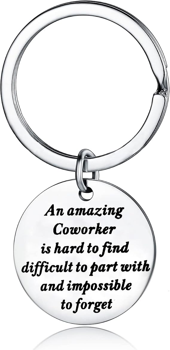 YEEQIN Keychain, Coworker Leaving Gifts for Friends, Boss, Going Away Thank You Keychain, Stainless Steel, Silver, Unisex-Adults