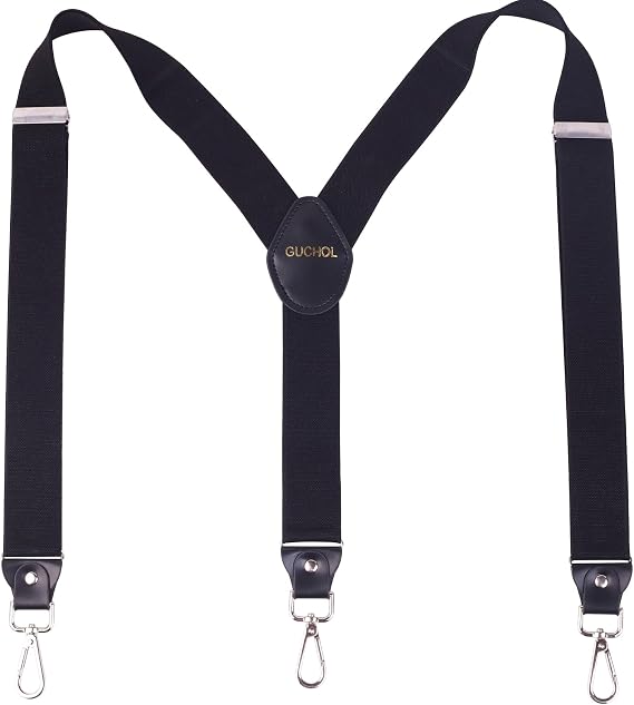 Suspenders for Men Metal Hook Heavy Duty Braces Adjustable High Stretch Elastic Suspenders