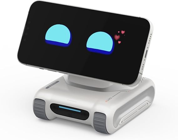 LOOI Robot-Starlight White–AI Desktop Companion with Visual Understanding (Objects, People & Scenes), ChatGPT Voice Interaction, Memory, Personality, Gesture & Facial Control,10W Wireless Charging